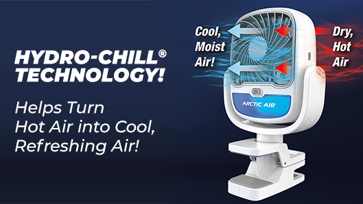 Arctic Air® Grip Go™ - The Portable Clamp-On Air Cooler! Stay Cool &  Comfortable Anywhere!